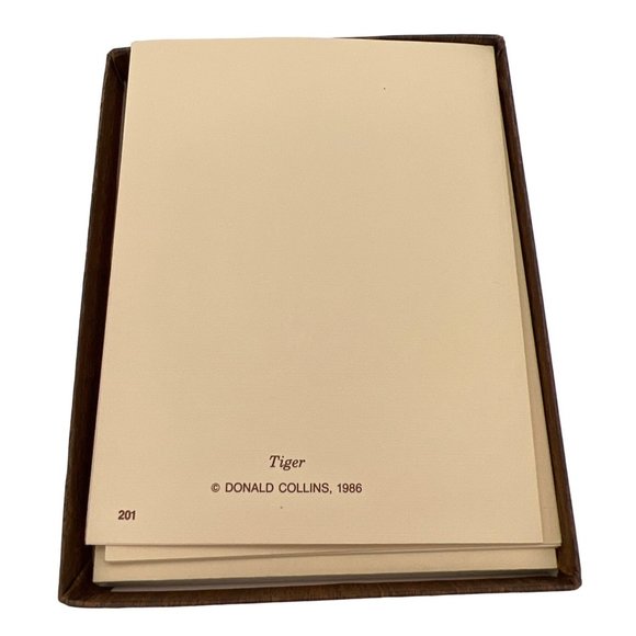 1986 Donald Collins Animals Notecards Lion Tiger w/ Envelopes 5.5" x 4.25" - Picture 3 of 6